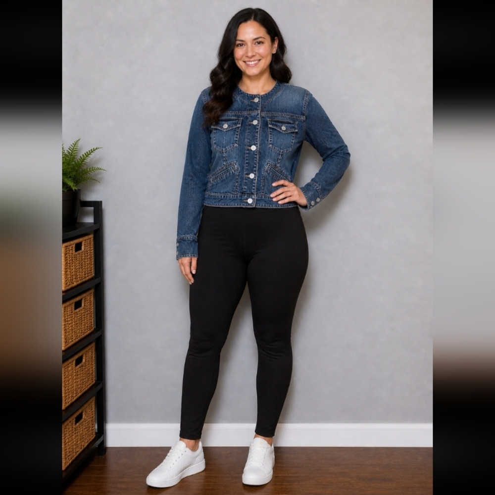 GAP Stretch Snap Button Crop Jean Jacket Small